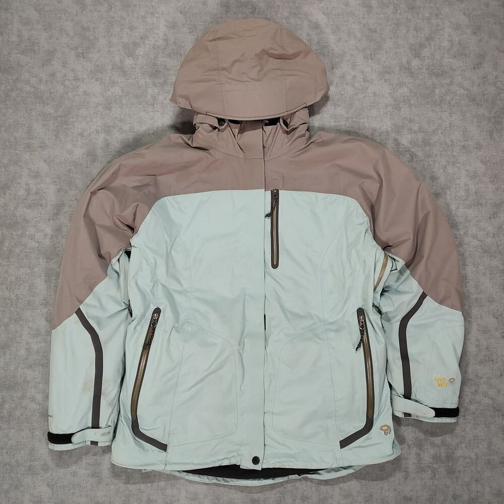 Mountain Hardwear Synchro Ski Jacket Women L Conduit Waterproof Hooded Blue Gray